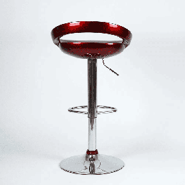 Барный стул Disco вишневый, сиденье пластиковое ножка хром