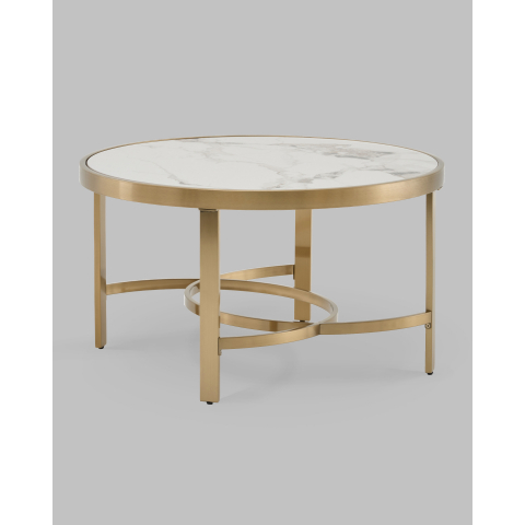 Журнальный столик Адриана 80*80 см светлая керамика