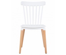 Пластиковый стул Theo белый ножки деревянные цвет бук