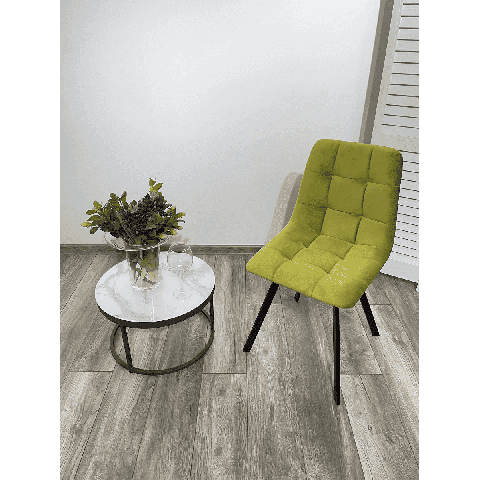 Стул CHILLI-Q SQUARE оливковый #H25, велюр / черный каркас