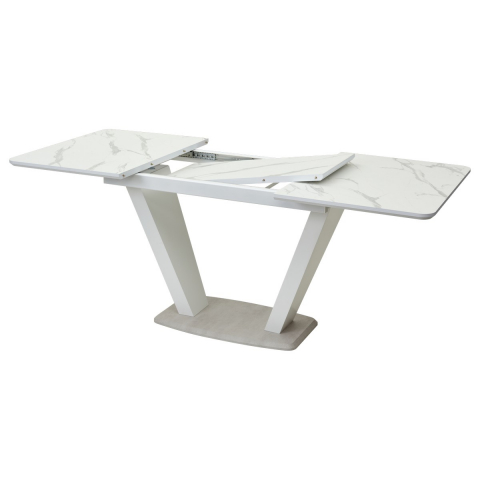 Стол Прага 120 БЕЛЫЙ МРАМОР FC13 CLEAF, пластик / БЕЛЫЙ, КАМЕНЬ СВЕТЛЫЙ