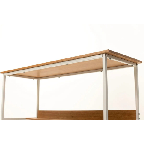 Компьютерный стол LUCIA H475 Дуб натуральный / белый каркас