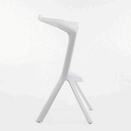 Пластиковый барный стул Miura белый