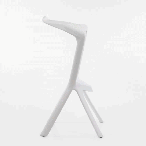 Пластиковый барный стул Miura белый
