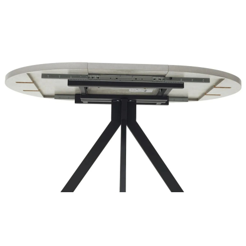 Стол КОРФУ 100 раскладной Цемент светлый / черный каркас