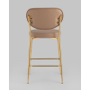 Стул полубарный Барбара NEW экокожа бежевая золотые ножки 2 шт.