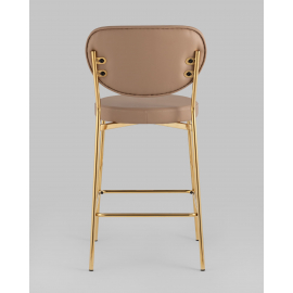 Стул полубарный Барбара NEW экокожа бежевая золотые ножки 2 шт.