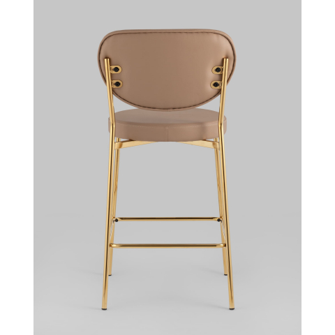 Стул полубарный Барбара NEW экокожа бежевая золотые ножки 2 шт.