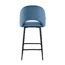 Стул мягкий полубарный Меган велюр пыльно-синий металлический каркас