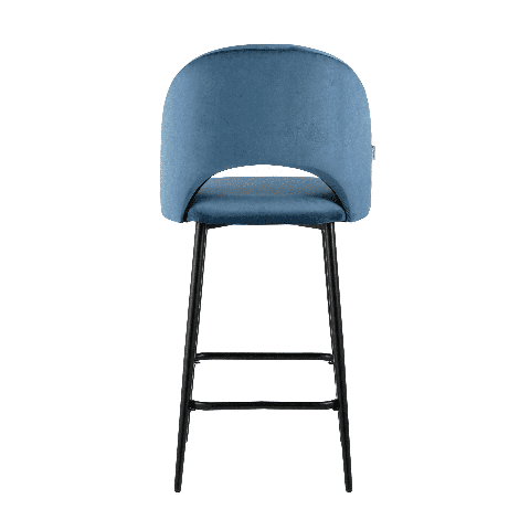 Стул мягкий полубарный Меган велюр пыльно-синий металлический каркас