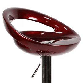 Барный стул Disco вишневый, сиденье пластиковое ножка хром