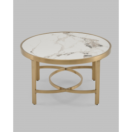 Журнальный столик Адриана 80*80 см светлая керамика