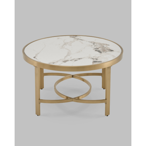 Журнальный столик Адриана 80*80 см светлая керамика