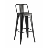 Стул полубарный TOLIX WOOD со спинкой черный глянцевый