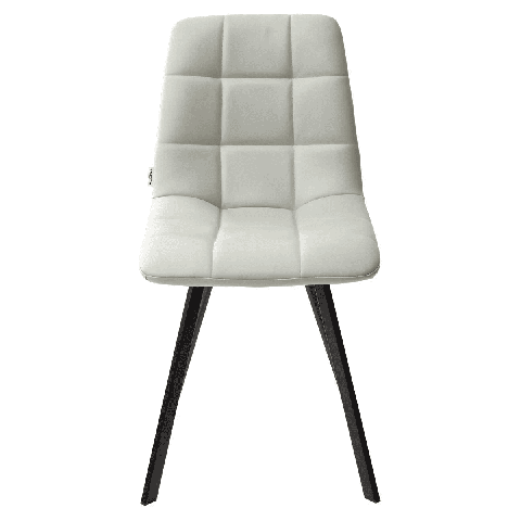 Стул CHILLI SQUARE HK017-03 экокожа светло-серый / черный каркас