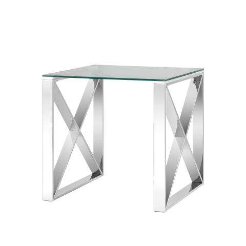 Журнальный стол 55*55 КРОСС серебро