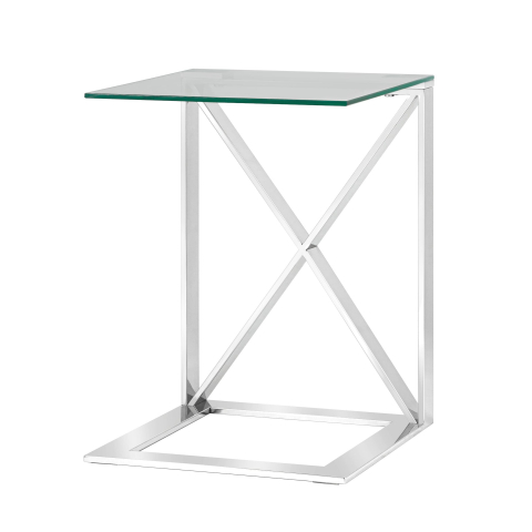 Журнальный стол 40*40 КРОСС серебро