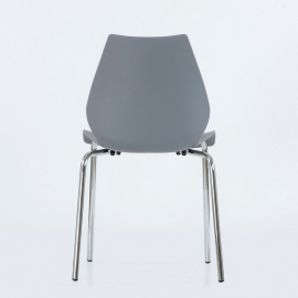 Стул СМН-234 Лила хром металл, стопируемый, серый
