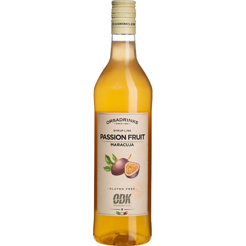 Сироп «Маракуйя» ODK уцененный; пластик; 1л; D=8,H=32см