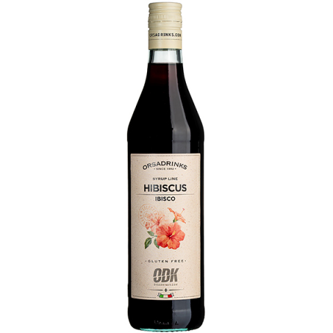 Сироп «Гибискус» ODK уцененный; стекло; 0,75л; D=65,H=305мм