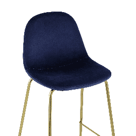 Стул барный Валенсия велюр синий золотые ножки