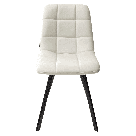 Стул CHILLI SQUARE HK017-01 светло-бежевый, PU/ черный каркас