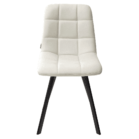 Стул CHILLI SQUARE HK017-01 светло-бежевый, PU/ черный каркас