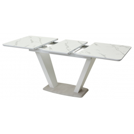 Стол Прага 120 БЕЛЫЙ МРАМОР FC13 CLEAF, пластик / БЕЛЫЙ, КАМЕНЬ СВЕТЛЫЙ