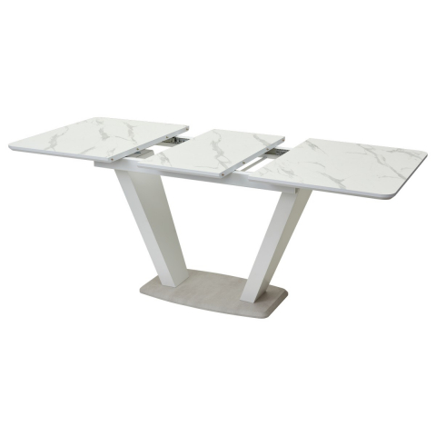 Стол Прага 120 БЕЛЫЙ МРАМОР FC13 CLEAF, пластик / БЕЛЫЙ, КАМЕНЬ СВЕТЛЫЙ