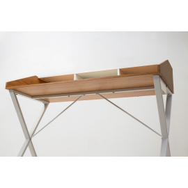 Компьютерный стол ORLA H475 Дуб натуральный / белый каркас