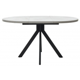 Стол КОРФУ 100 раскладной Цемент светлый / черный каркас