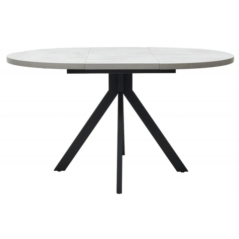 Стол КОРФУ 100 раскладной Цемент светлый / черный каркас