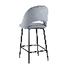 Стул мягкий полубарный Меган велюр серый металлический каркас