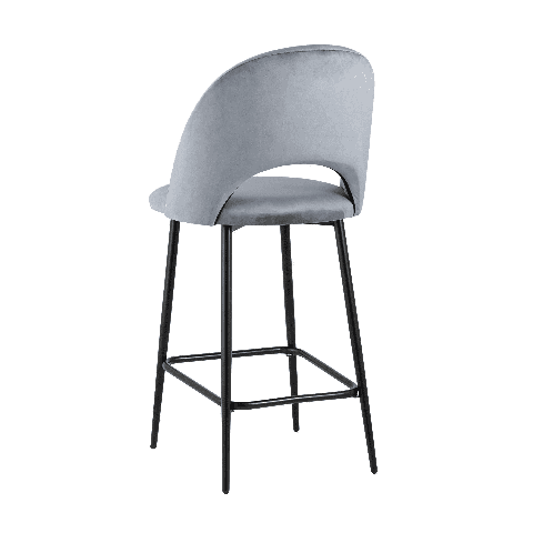 Стул мягкий полубарный Меган велюр серый металлический каркас
