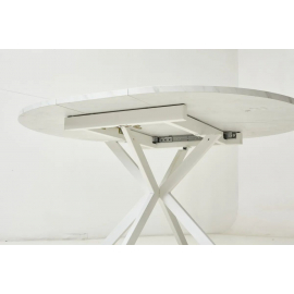 Стол ВЕГА D110 раскладной Мрамор Леванто / белый каркас