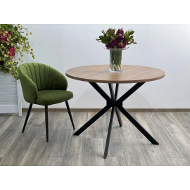 Стол ВЕГА D100 Дуб Канзас/ черный каркас