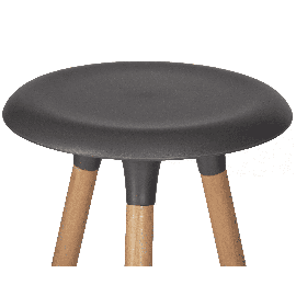 Табурет пластиковый барный ROYCE (ножки светлый бук, цвет темно-серый GR-04)