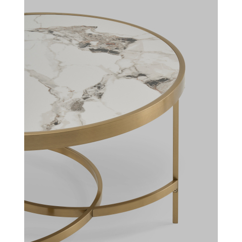 Журнальный столик Адриана 80*80 см светлая керамика