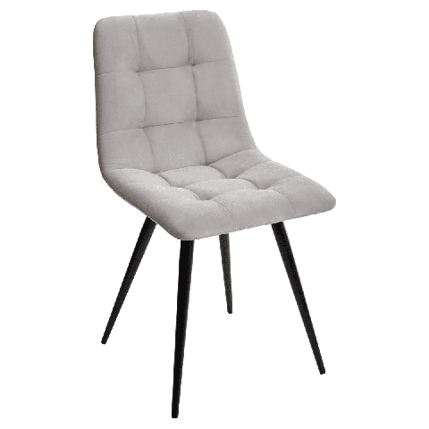 Стул CHILLI-Q светло-серый #H09, велюр / черный металлический каркас