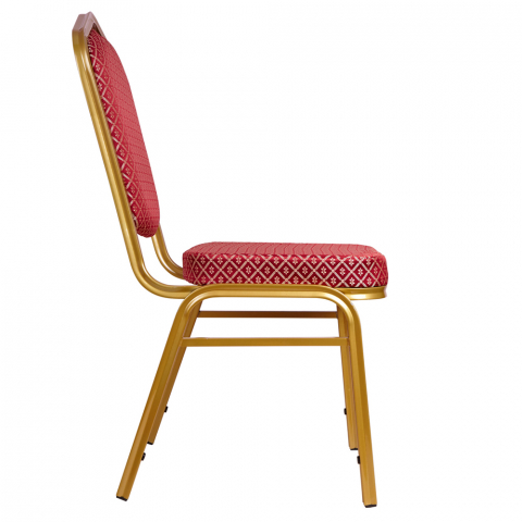 Банкетный стул Корона 25 Жаккард ромб красный/золото