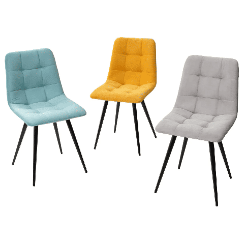 Стул CHILLI-Q светло-серый #H09, велюр / черный металлический каркас