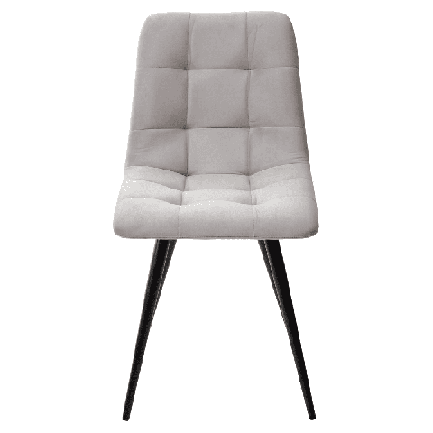 Стул CHILLI-Q светло-серый #H09, велюр / черный металлический каркас