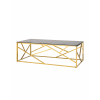 Журнальный стол 120*60 АРТ ДЕКО стекло smoke сталь золото