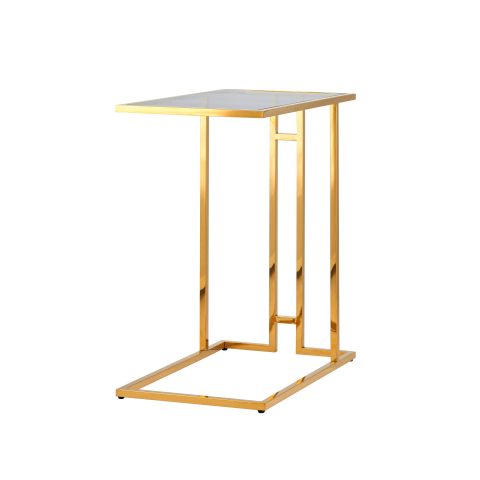 Журнальный столик 50*32 БОСТОН стекло smoke сталь золото