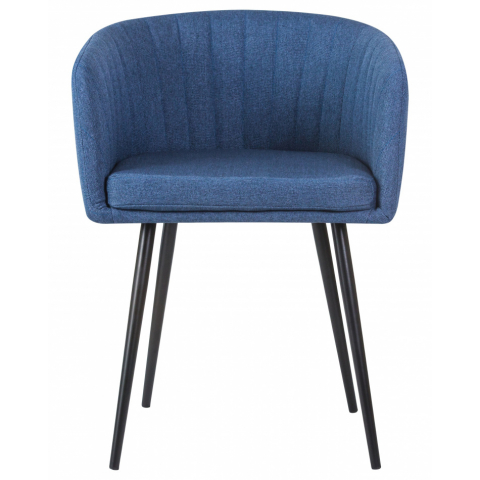 Стул обеденный ALINA с подлокотниками, синяя ткань