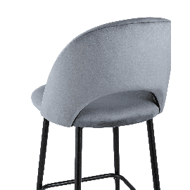 Стул мягкий полубарный Меган велюр серый металлический каркас