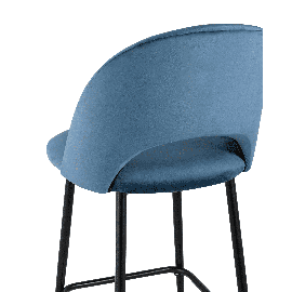 Стул мягкий полубарный Меган велюр пыльно-синий металлический каркас