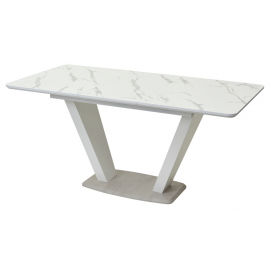 Стол Прага 120 БЕЛЫЙ МРАМОР FC13 CLEAF, пластик / БЕЛЫЙ, КАМЕНЬ СВЕТЛЫЙ