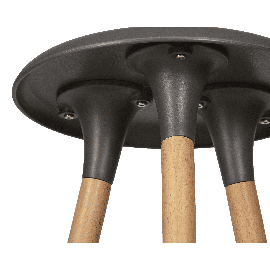 Табурет пластиковый барный ROYCE (ножки светлый бук, цвет чёрный B-03)