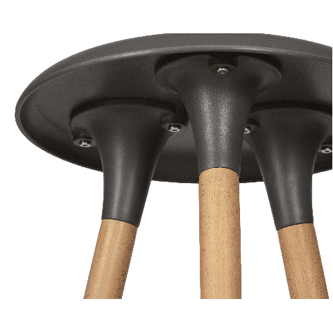 Табурет пластиковый барный ROYCE (ножки светлый бук, цвет чёрный B-03)